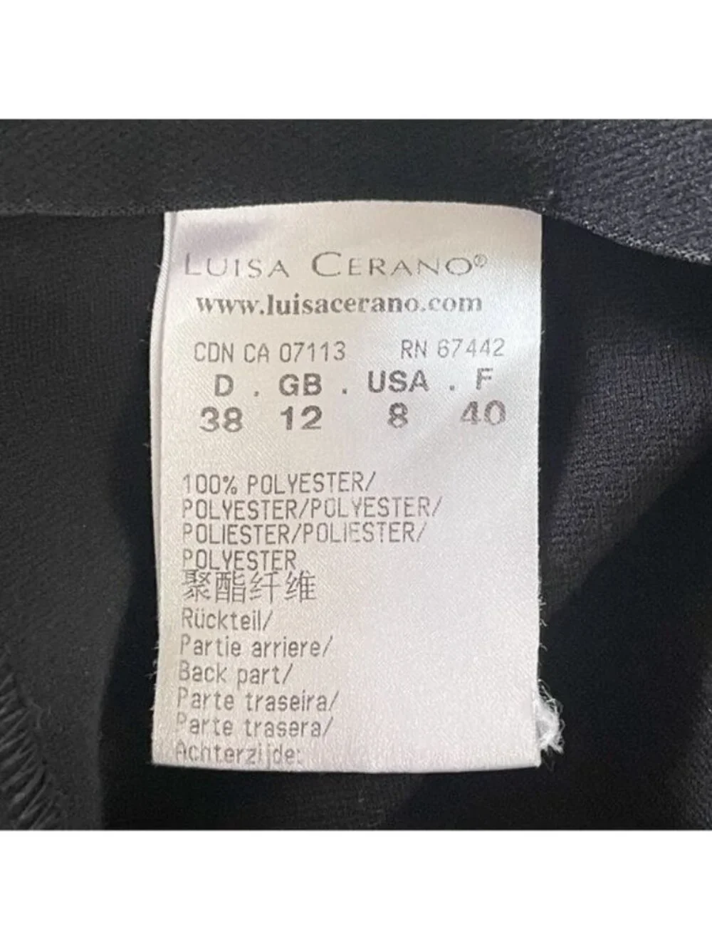 Luisa Cerano Black faux leather style Legging Pants 10